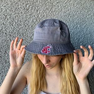 Gray WSU cougs bucket hat